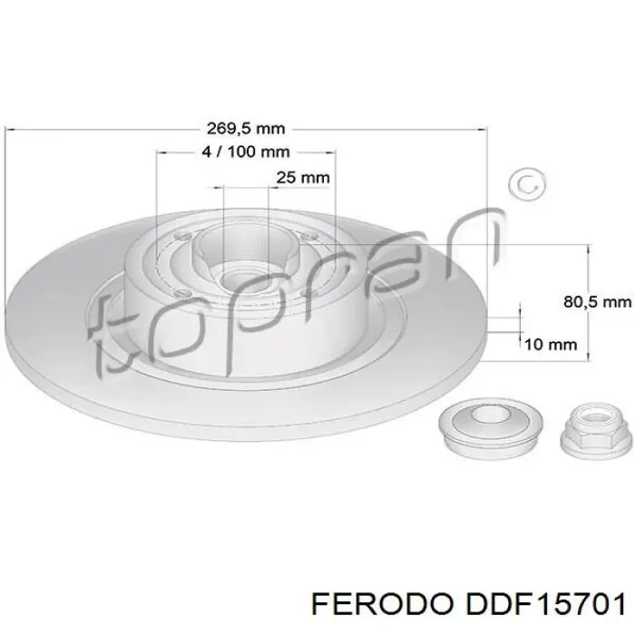 Гальмівні диски DDF15701 Ferodo
