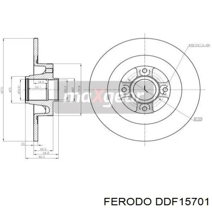 Диск гальмівний задній Ferodo DDF15701