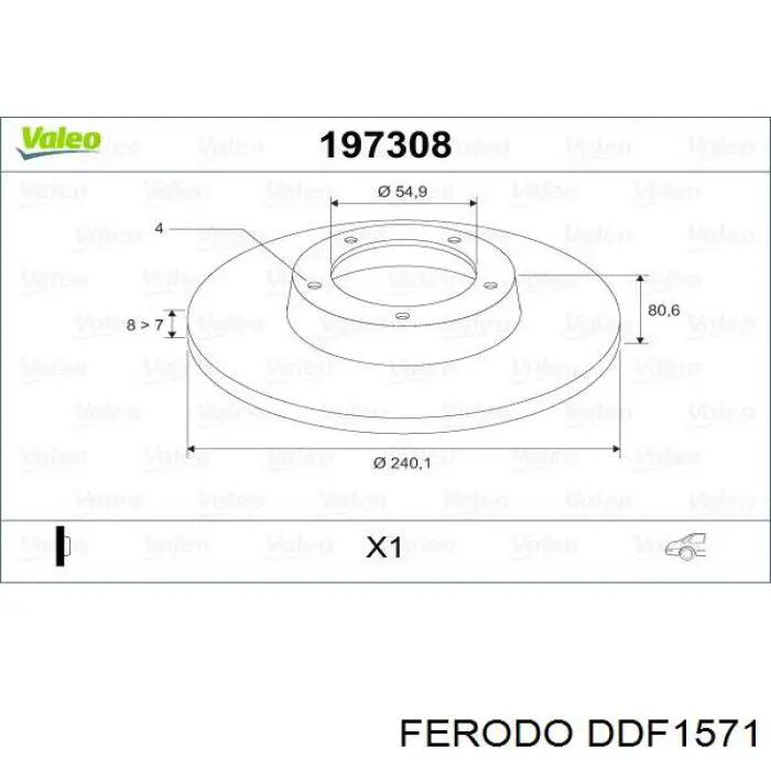 Задні дискові гальма Ferodo DDF1571 ціна, від 52.42 USD