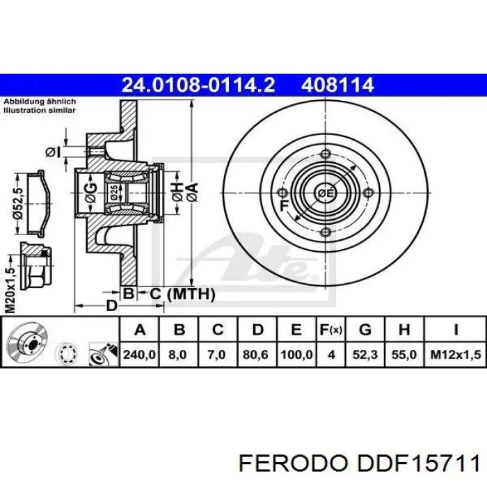 DDF15711 Ferodo диск гальмівний задній