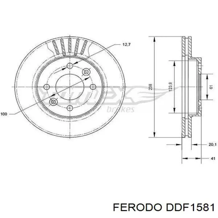 DDF1581 Ferodo Дискові гальма