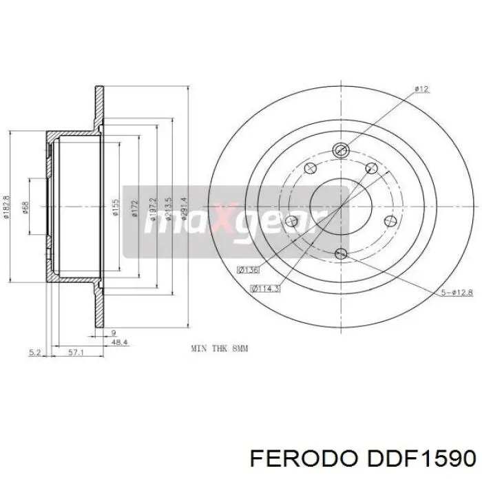 Задні дискові гальма Ferodo DDF1590 ціна, від 38.06 USD