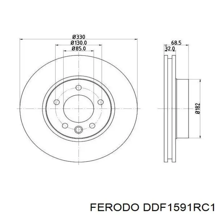 Гальмівні диски передні DDF1591RC1 Ferodo