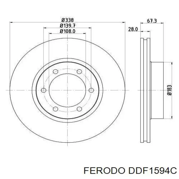 DDF1594C Ferodo Гальмо дискове переднє