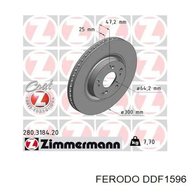 Купити DDF1596 Ferodo Ротор гальмівний