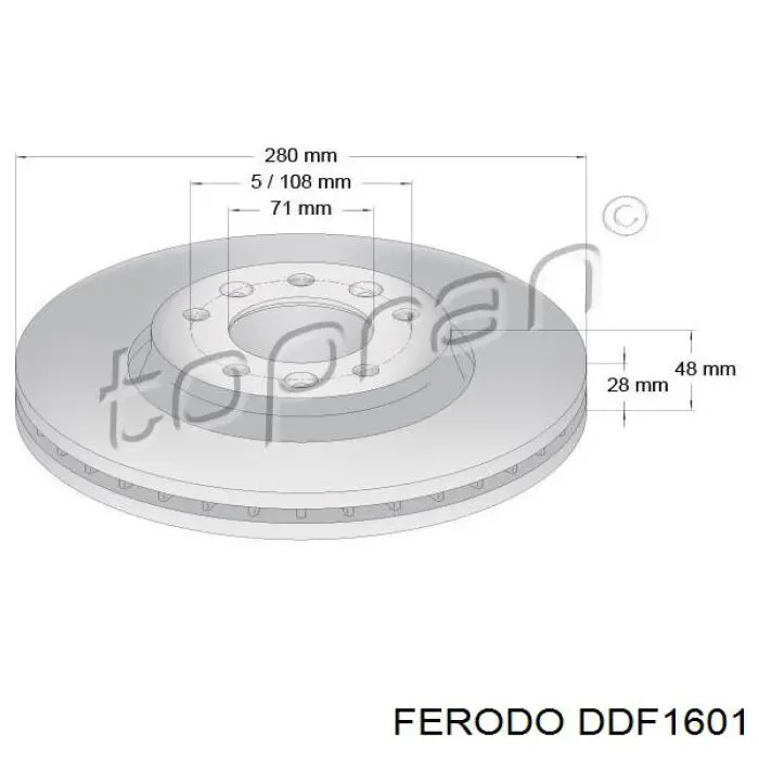 Гальмівні диски передні DDF1601 Ferodo