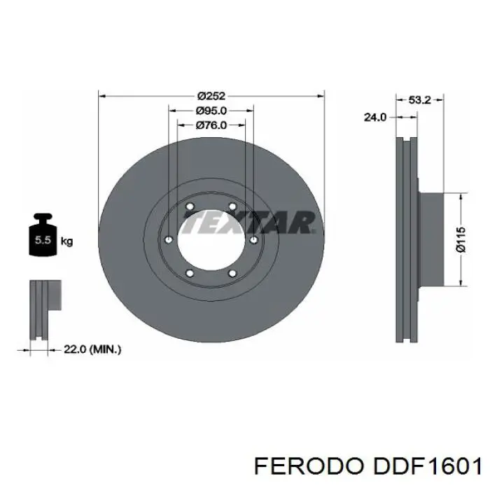 Купити DDF1601 Ferodo Ротор гальмівний