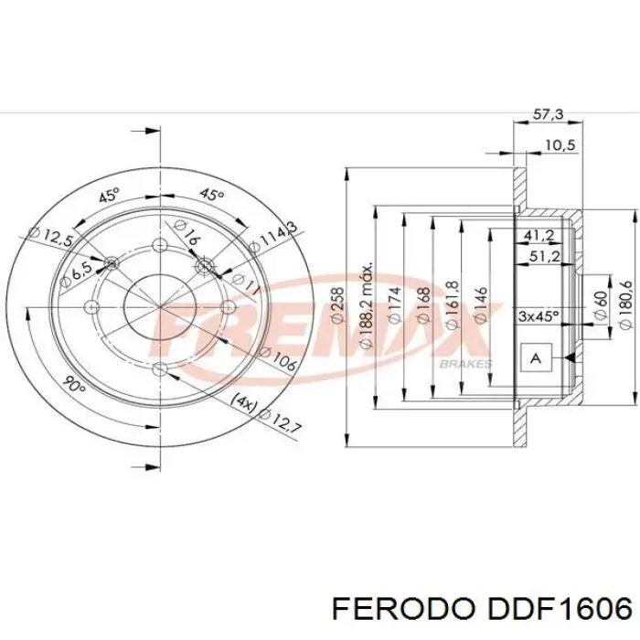 Гальмівні диски DDF1606 Ferodo