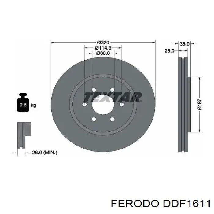 Гальмівні диски передні DDF1611 Ferodo
