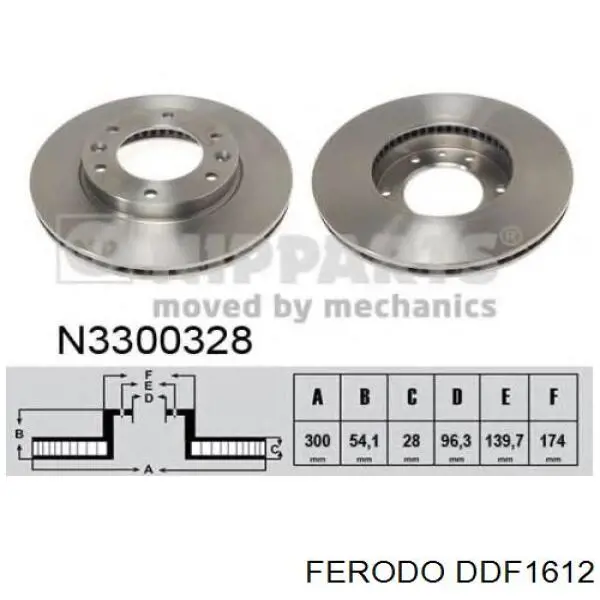 Диск гальмівний передній Ferodo DDF1612