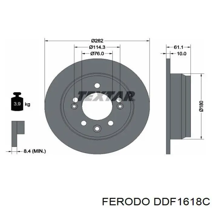 Задні дискові гальма Ferodo DDF1618C ціна, від 1206.25 UAH