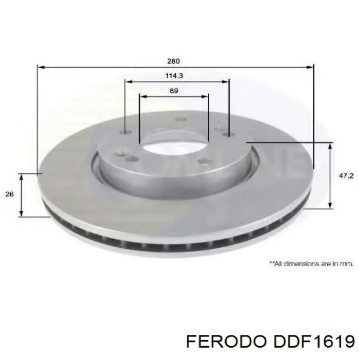 Купити DDF1619 Ferodo Ротор гальмівний