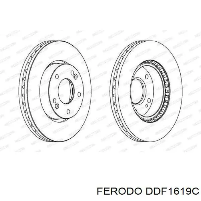 Гальмівні диски передні DDF1619C Ferodo