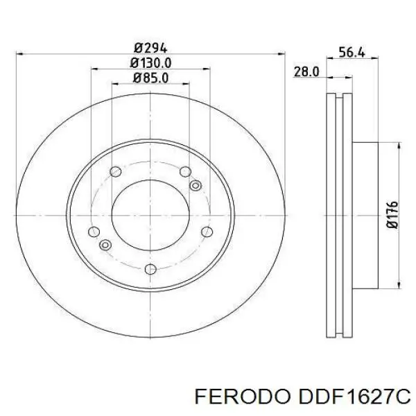 Диск переднього гальма Ferodo DDF1627C ціна, від 40.95 USD