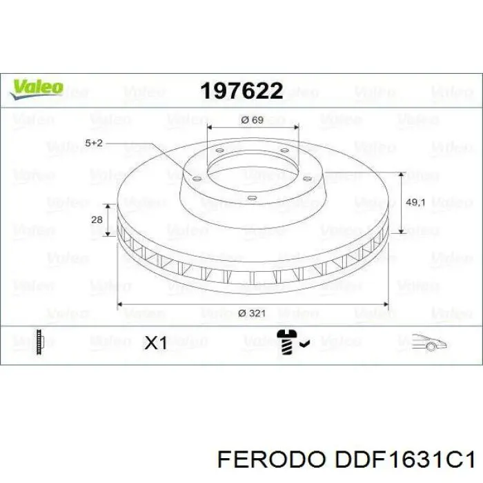 Купити DDF1631C1 Ferodo Ротор гальмівний
