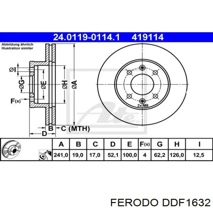 DDF1632 Ferodo диск гальмівний передній