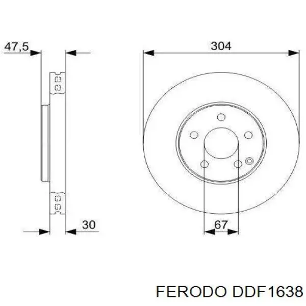 Купити DDF1638 Ferodo Ротор гальмівний