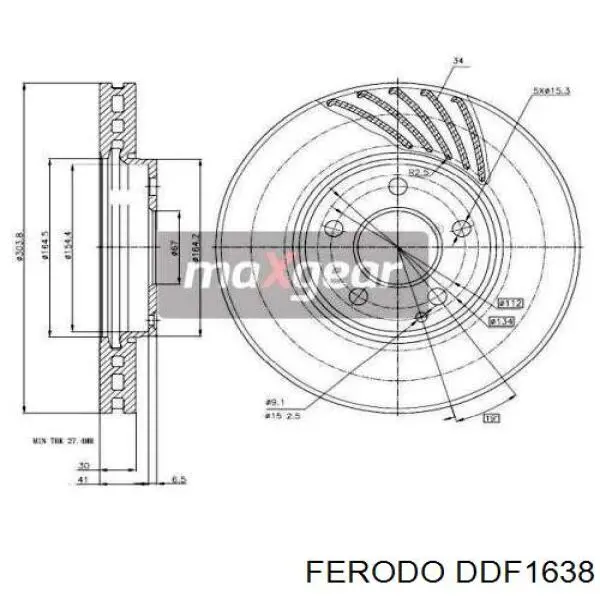 Гальмівні диски передні DDF1638 Ferodo