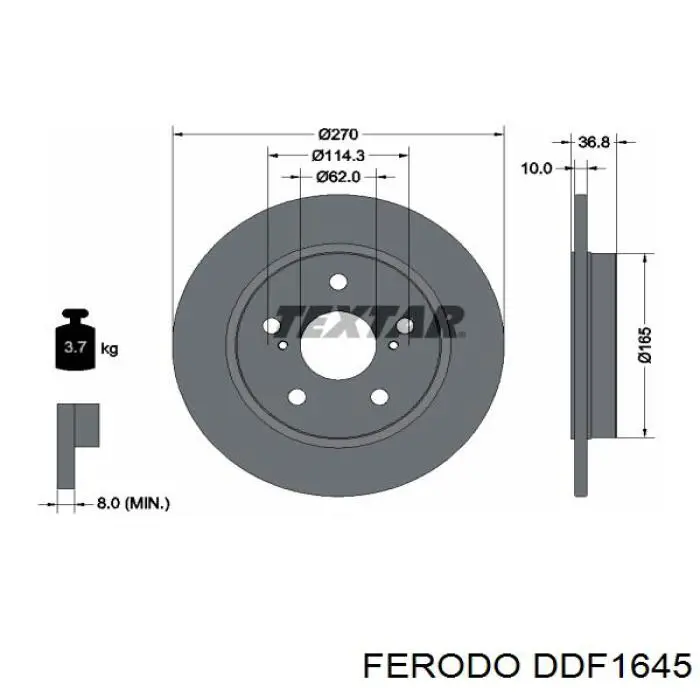 Задні дискові гальма Ferodo DDF1645 ціна, від 29.45 USD