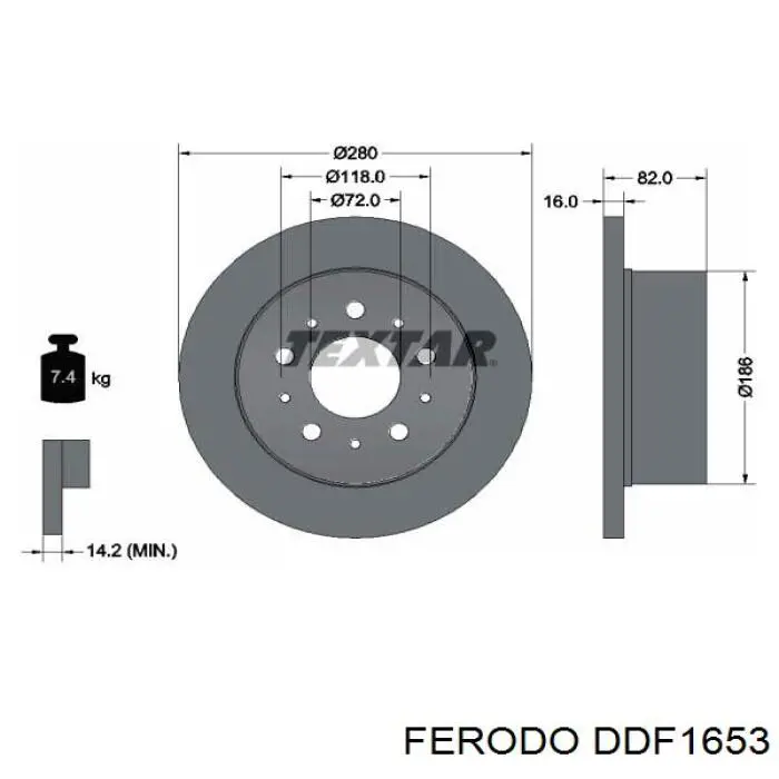 Задні дискові гальма Ferodo DDF1653 ціна, від 49.24 USD