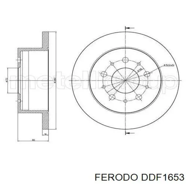 Купити DDF1653 Ferodo Диск заднього гальма