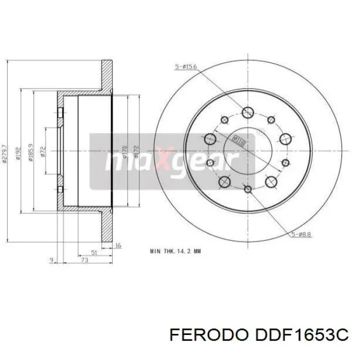 Задні дискові гальма Ferodo DDF1653C ціна, від 61.27 USD
