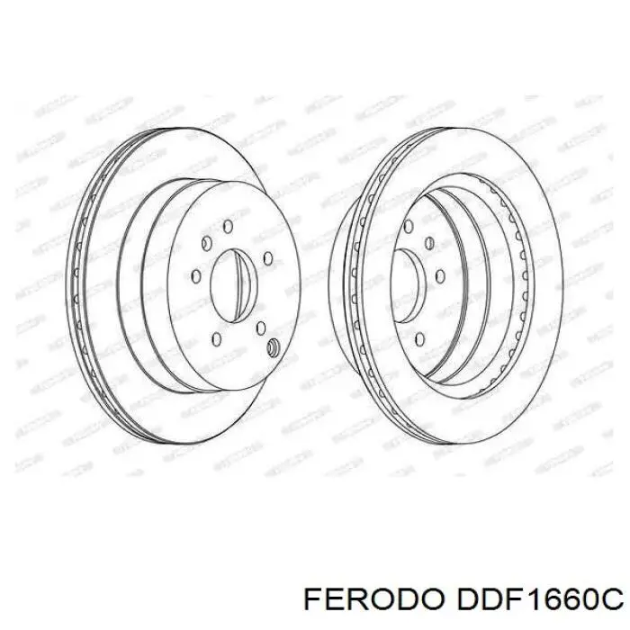 Диск гальмівний задній DDF1660C Ferodo