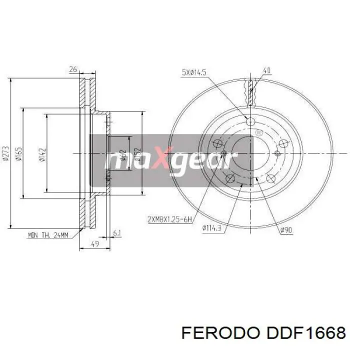 Купити DDF1668 Ferodo Ротор гальмівний