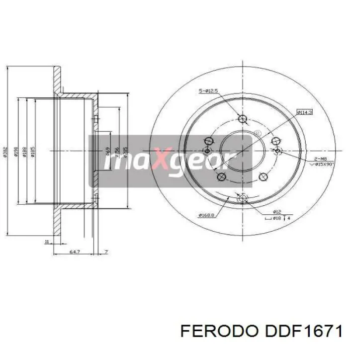 Диск гальмівний задній Ferodo DDF1671