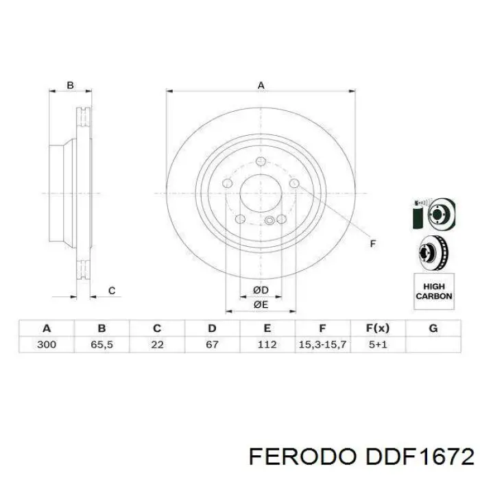 Гальмівні диски DDF1672 Ferodo