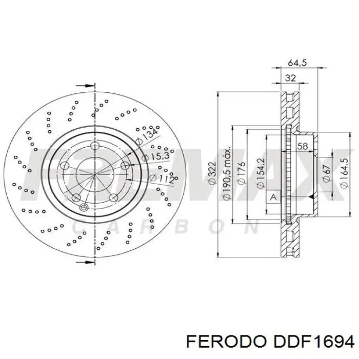 DDF1694 Ferodo Гальмо дискове переднє