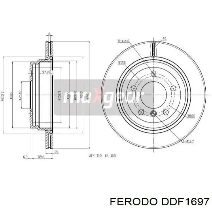 Задні дискові гальма Ferodo DDF1697 ціна, від 57.56 USD
