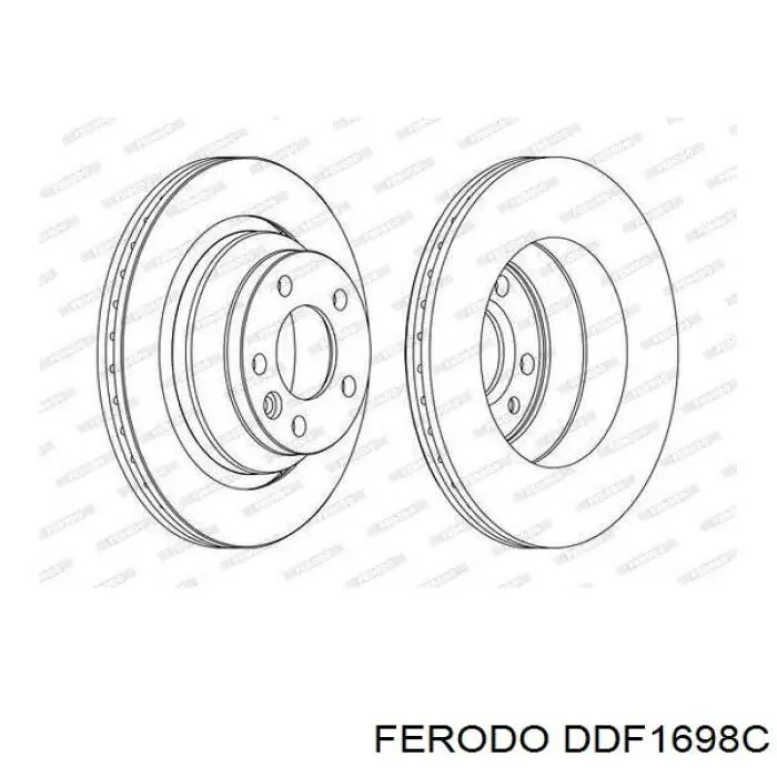 Диск гальмівний задній DDF1698C Ferodo