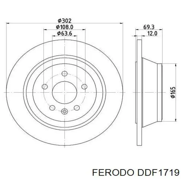 DDF1719 Ferodo диск гальмівний задній