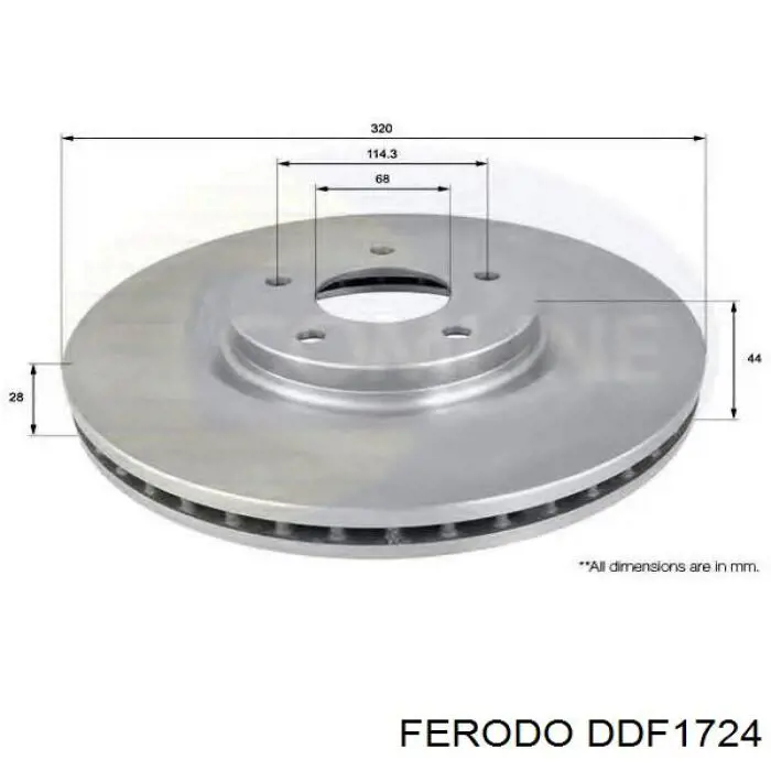 Купити DDF1724 Ferodo Ротор гальмівний