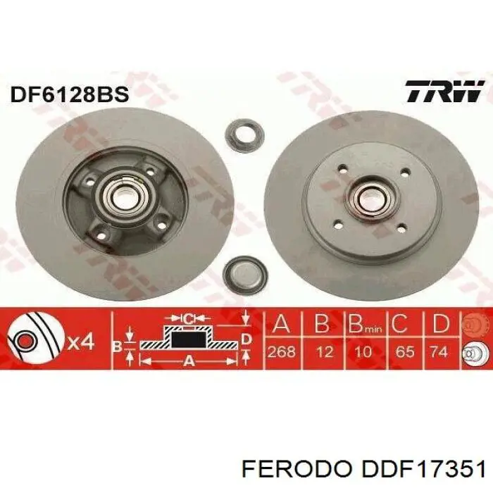 Задні дискові гальма Ferodo DDF17351 ціна, від 68.99 USD