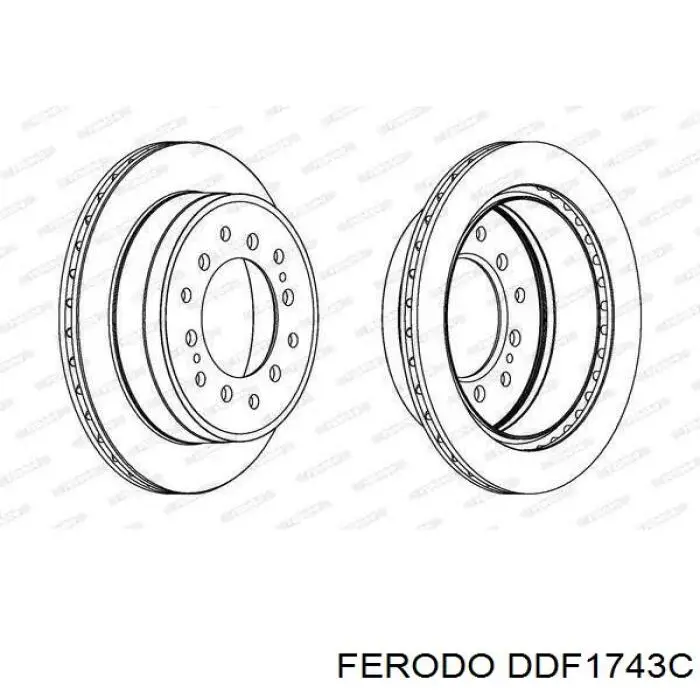 Купити DDF1743C Ferodo Диск заднього гальма