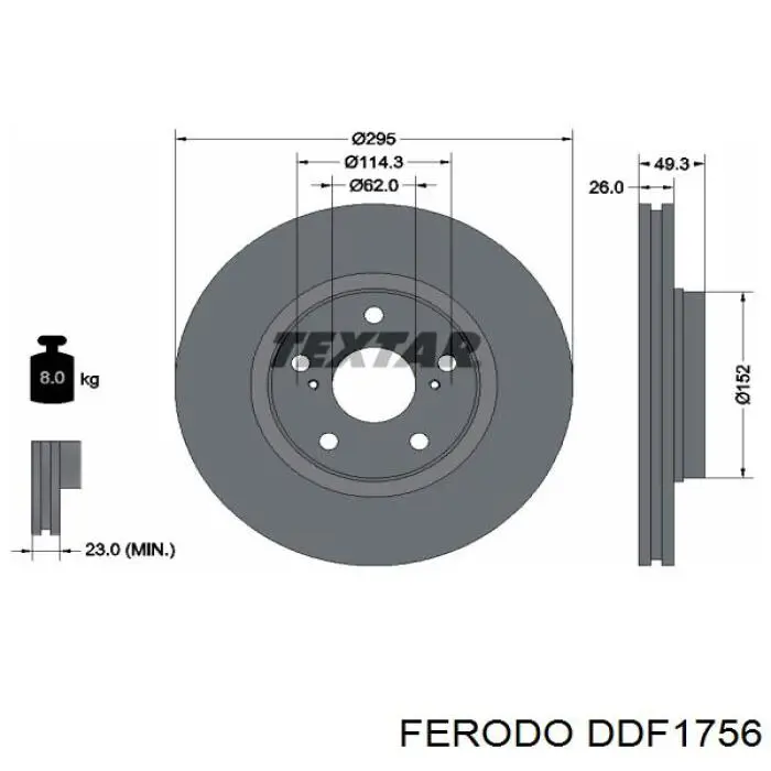 Купити DDF1756 Ferodo Ротор гальмівний
