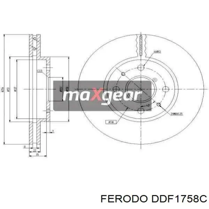 DDF1758C Ferodo диск гальмівний передній