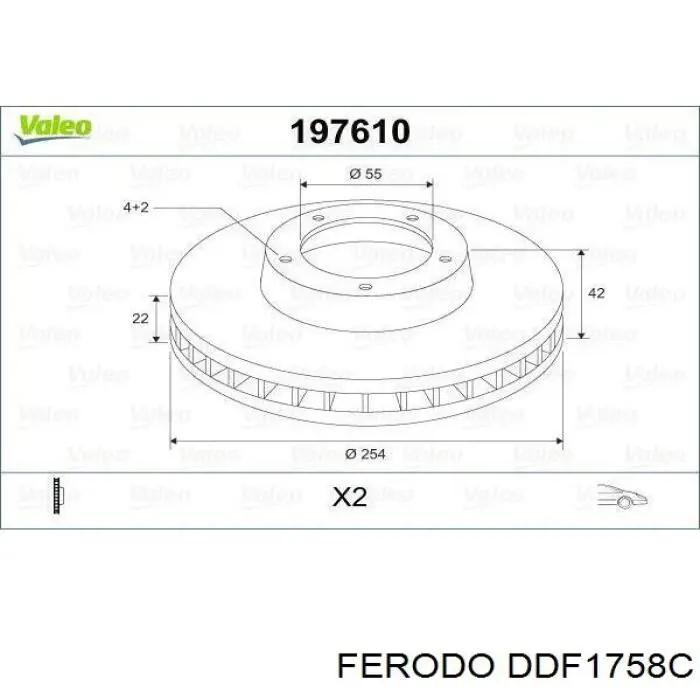 DDF1758C Ferodo Гальмо дискове переднє