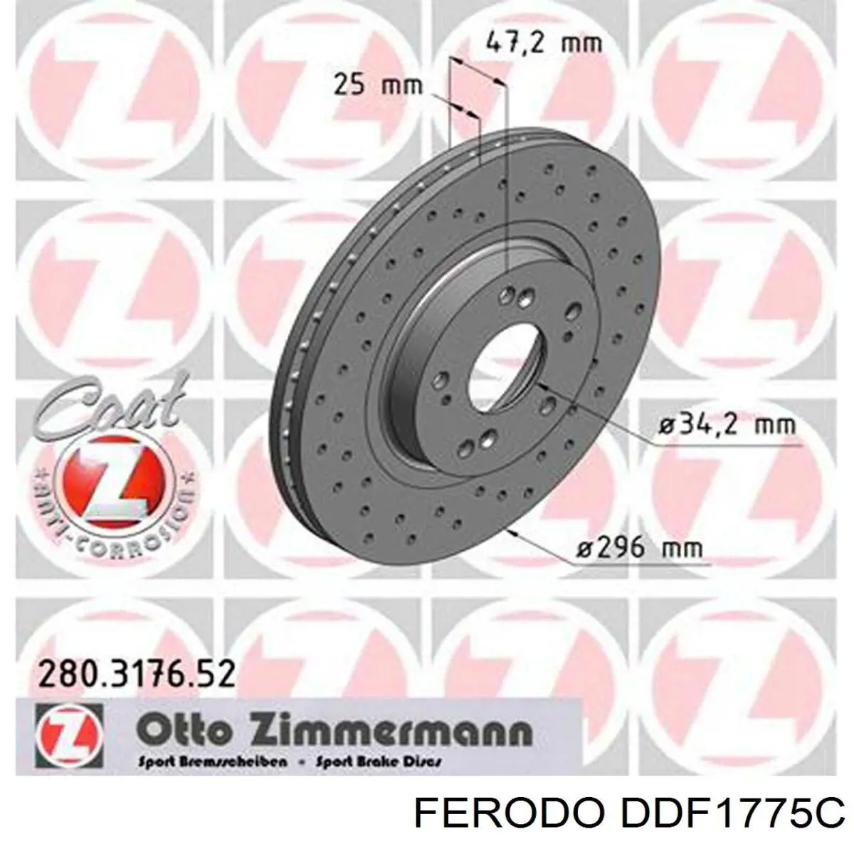 Купити DDF1775C Ferodo Ротор гальмівний