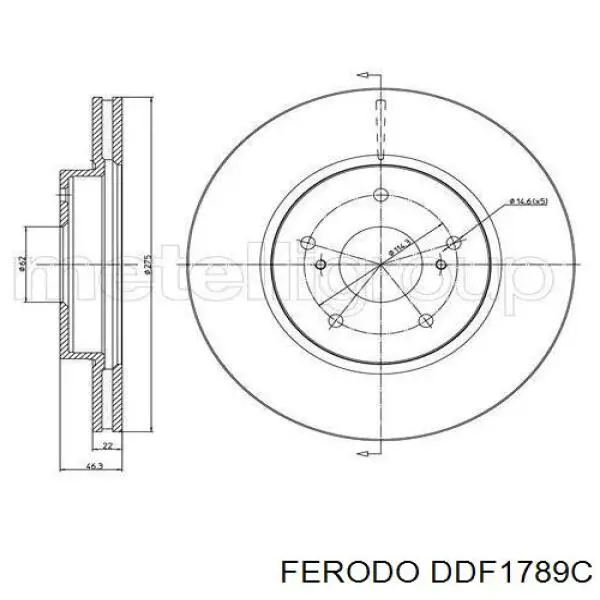 DDF1789C Ferodo Гальмо дискове переднє