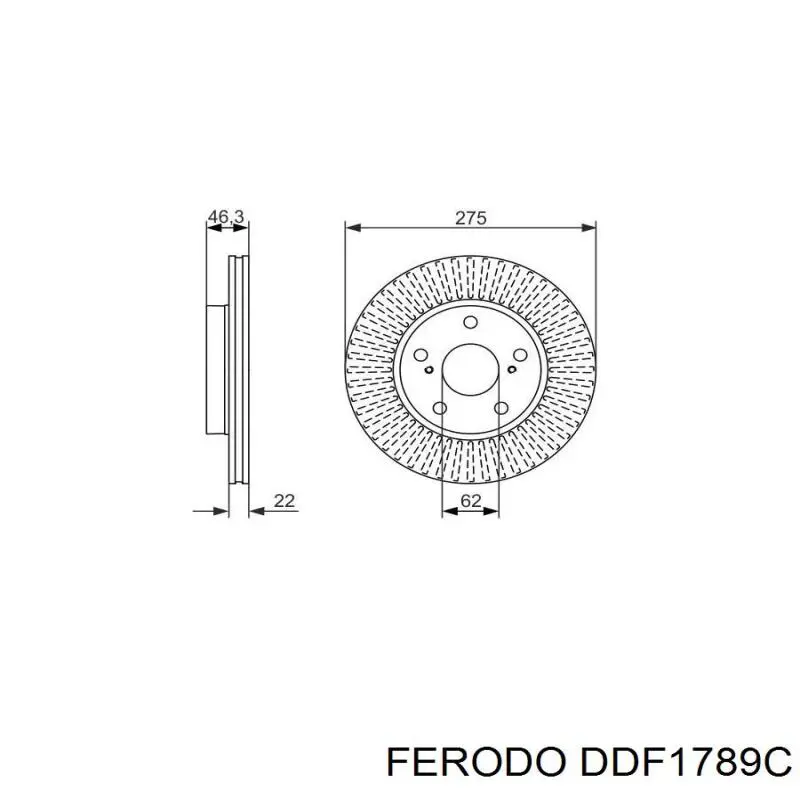 Гальмівні диски передні DDF1789C Ferodo