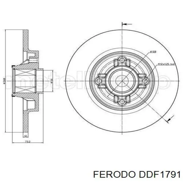 DDF1791 Ferodo диск гальмівний задній
