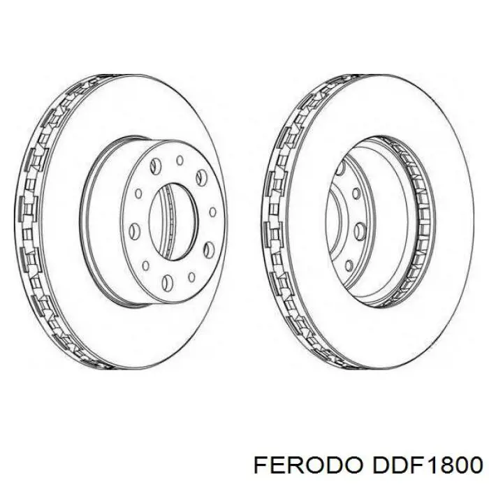 Гальмівні диски передні DDF1800 Ferodo