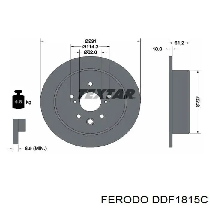 Гальмівні диски DDF1815C Ferodo