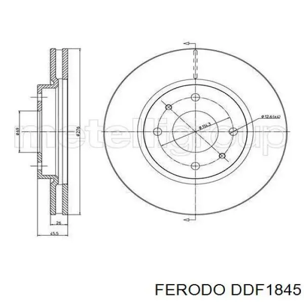 Купити DDF1845 Ferodo Ротор гальмівний