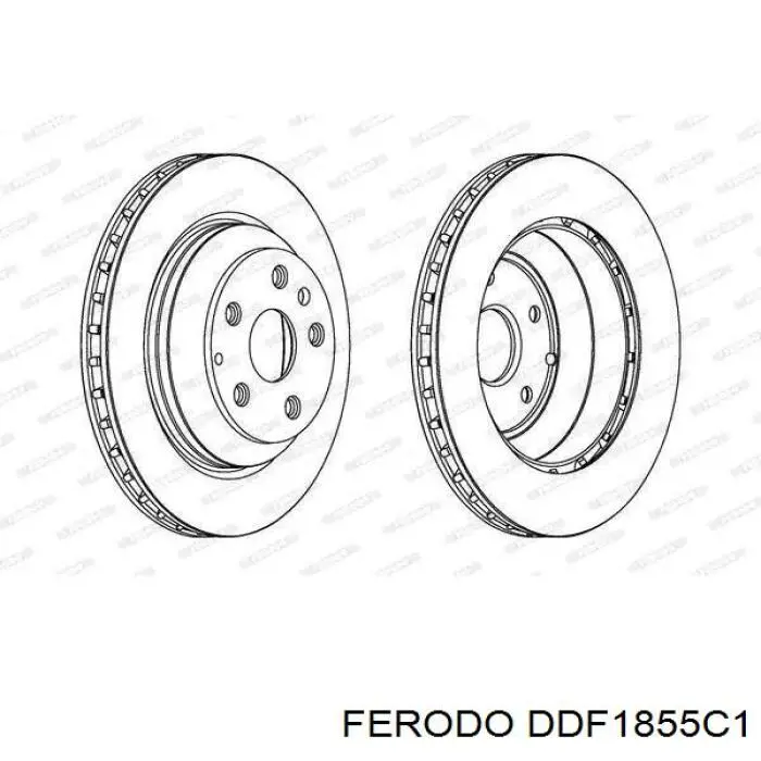 Диск гальмівний задній DDF1855C1 Ferodo