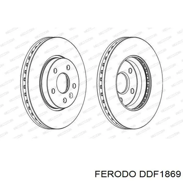 DDF1869 Ferodo Диск тормозной передний (Колесный диск 15")