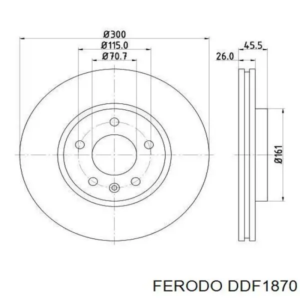 Диск переднього гальма Ferodo DDF1870 ціна, від 60.59 USD